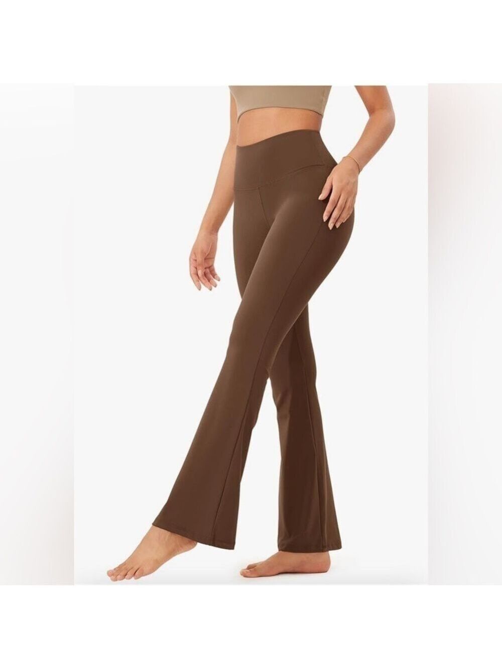 Ododos Brown High-Waisted Flare Pants Size 2XL NWT